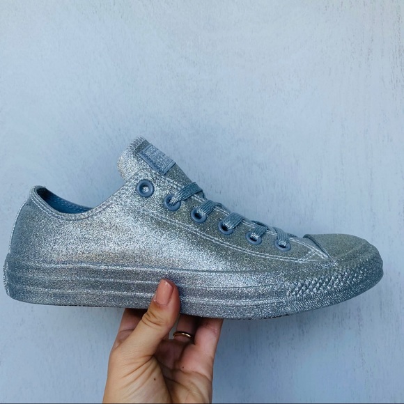 converse dainty silver glitter